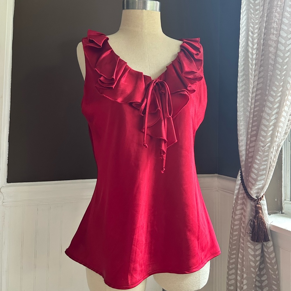 Red Sleeveless Blouse